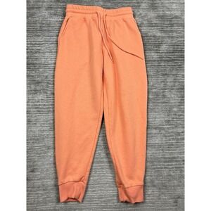 Zenana Pants Womens Small Orange‎ Joggers Pull On Drawstring Cotton Blend